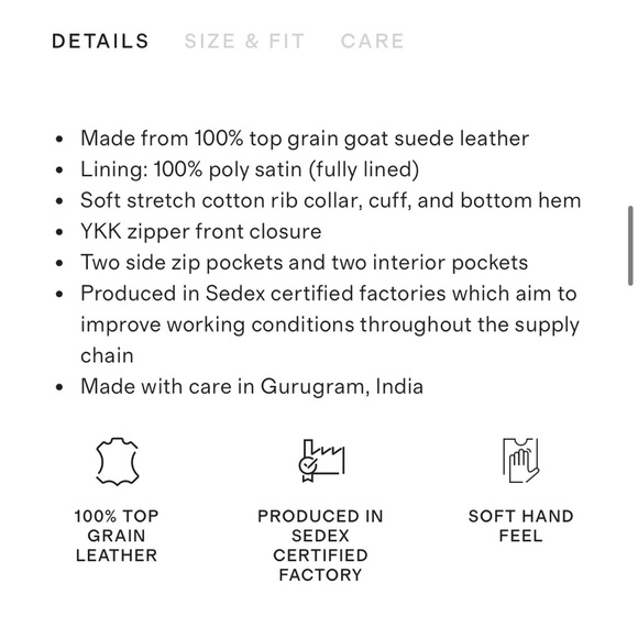 QUINCE Espresso 100% Top Grain Goat Suede Men’s Bomber Jacket NWT Size Large - Picture 12 of 13